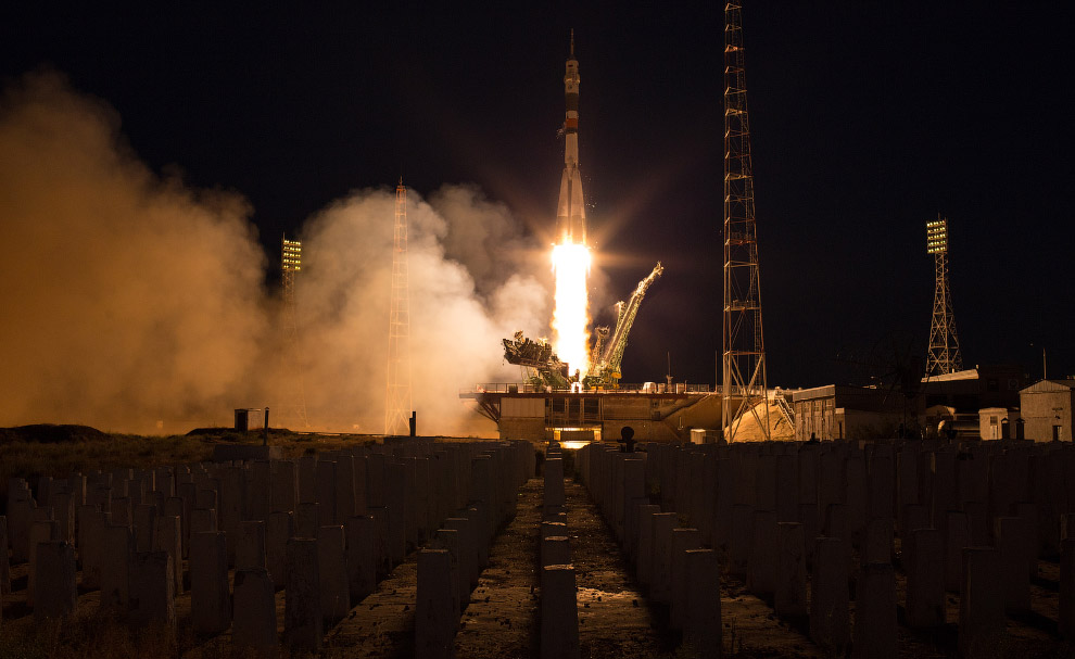 Запуск корабля «Союз МС-05» к МКС с Байконура Запуск корабля «Союз МС-05» к МКС с Байконура