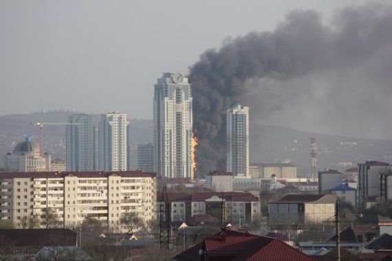Пожар в Грозном