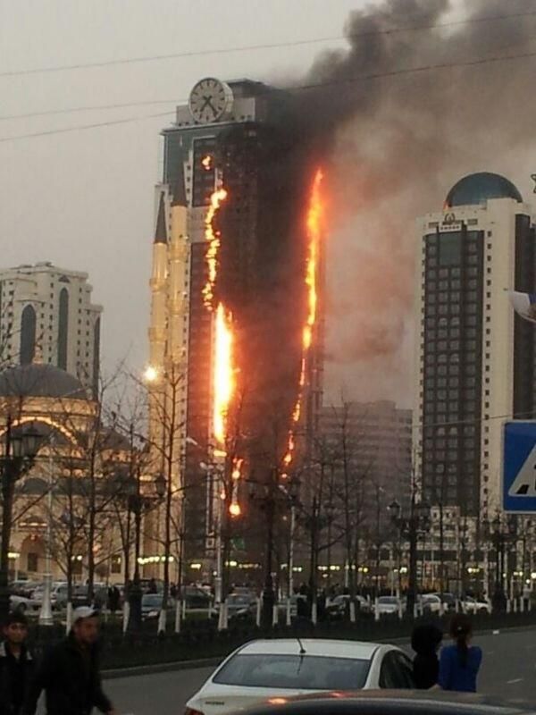 Пожар в Грозном