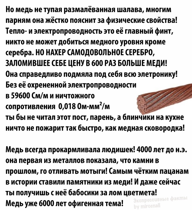 Любопытные факты о меди