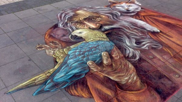 Как одна библиотекарша разрисовала тротуары