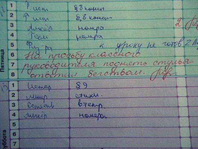 Перлы школьников и замечания из дневников