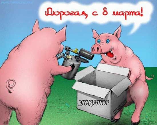 Прикольные открытки и картинки к Восьмому марта