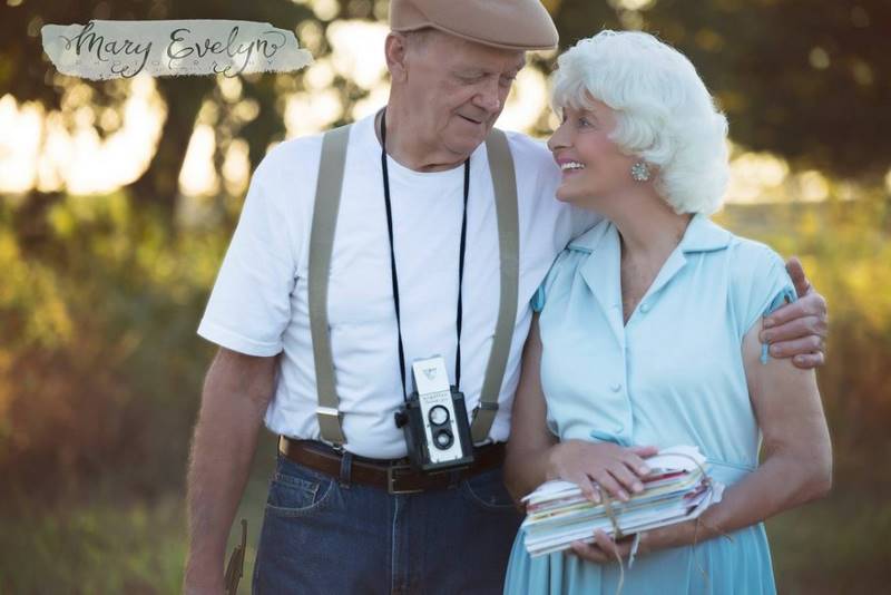 Пара отпраздновала 57-летие брака фотосессией в стиле фильма «Дневник памяти»