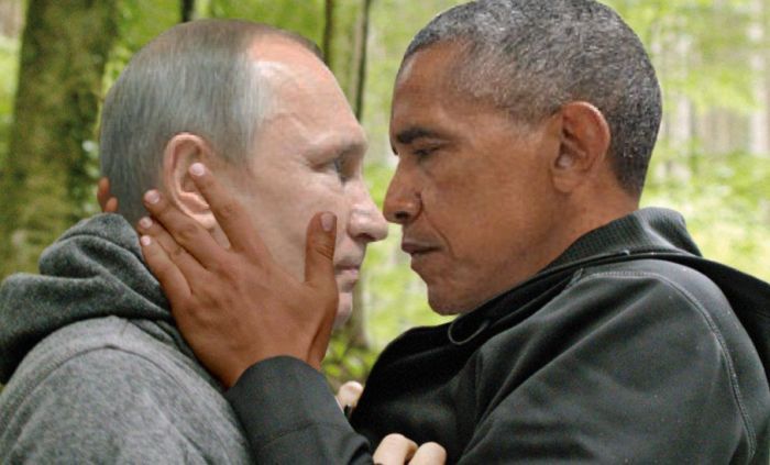 Фото с холодными взглядами Путина и Обамы стало новым мемом