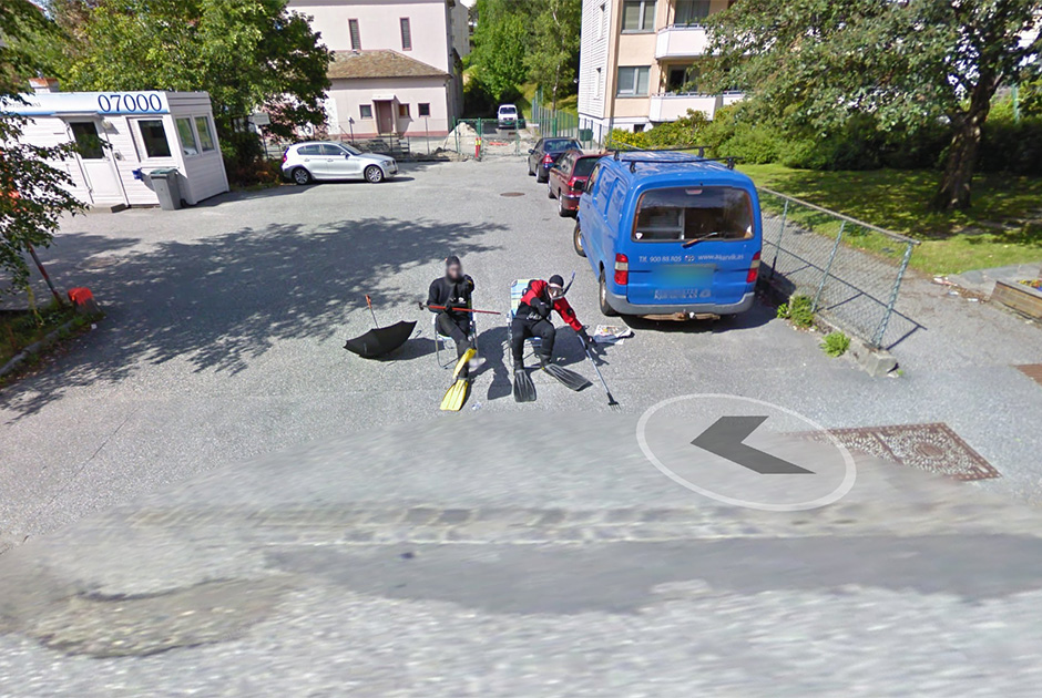 Необычные кадры, заснятые камерами Google Street View