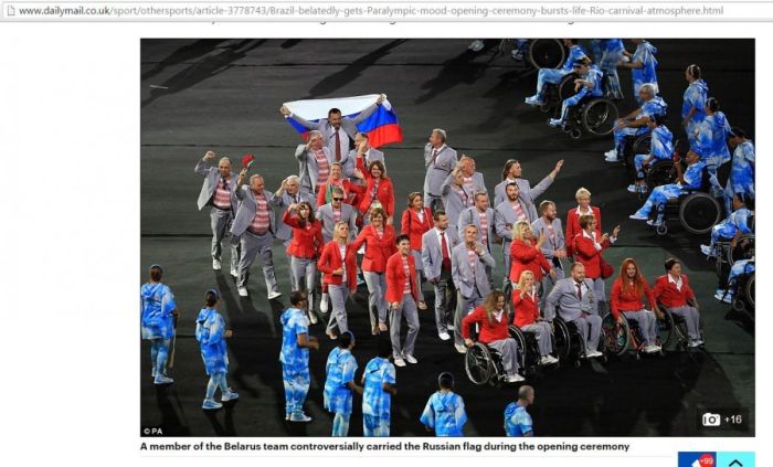 Иностранные СМИ о появлении российского флага на открытии Паралимпиады
