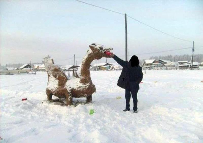 Якутский скульптор вылепил петушка из дерьма