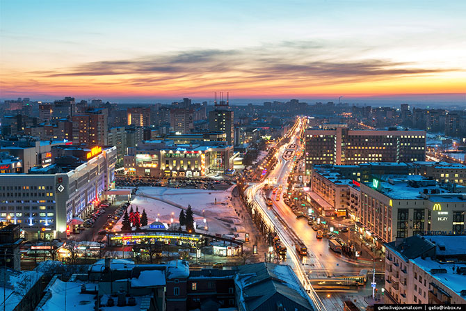 Зимняя Пермь с высоты
