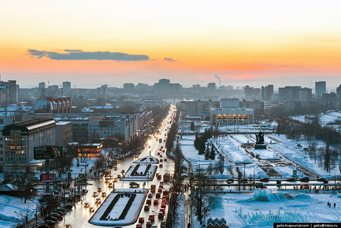 Зимняя Пермь с высоты