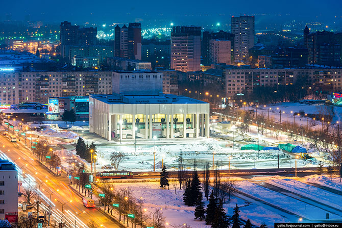 Зимняя Пермь с высоты