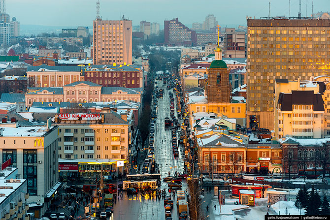 Зимняя Пермь с высоты