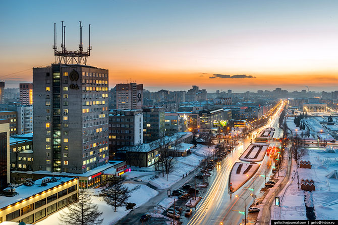 Зимняя Пермь с высоты