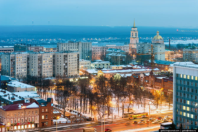 Зимняя Пермь с высоты