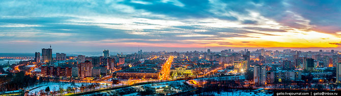 Зимняя Пермь с высоты