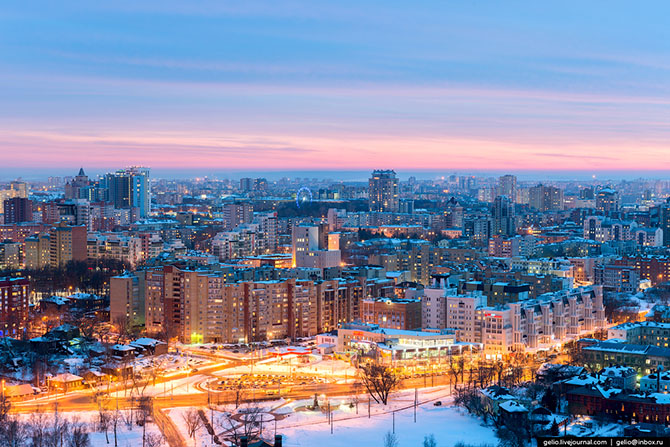 Зимняя Пермь с высоты