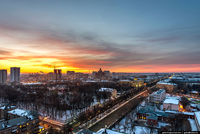 Зимняя Пермь с высоты