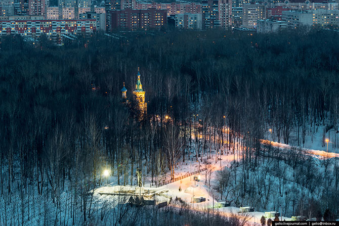 Зимняя Пермь с высоты