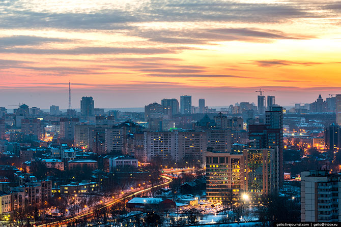Зимняя Пермь с высоты