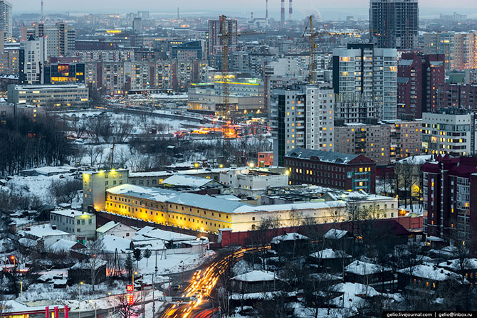 Зимняя Пермь с высоты