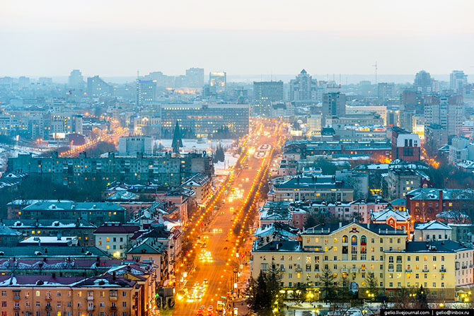 Зимняя Пермь с высоты