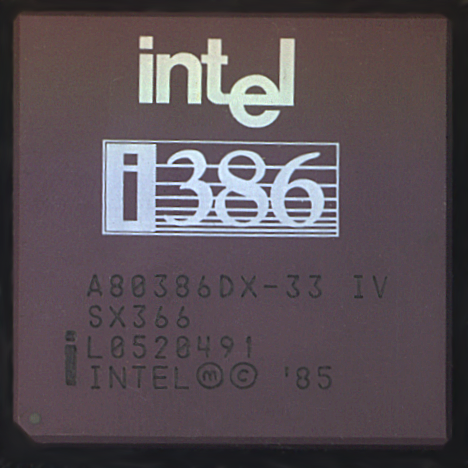 первый 32-битный процессор 80386 (i386)