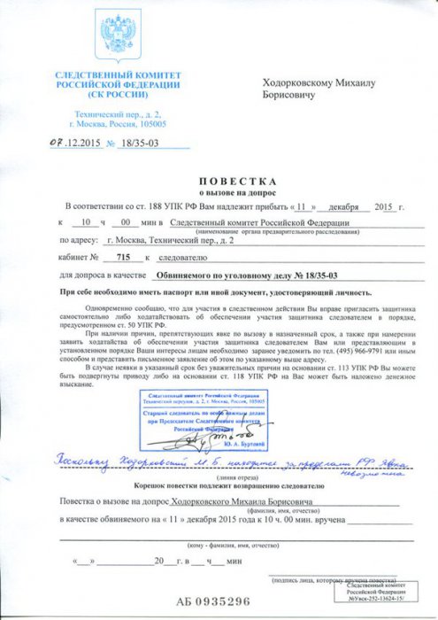 Снова на допрос или сразу в тюрьму?