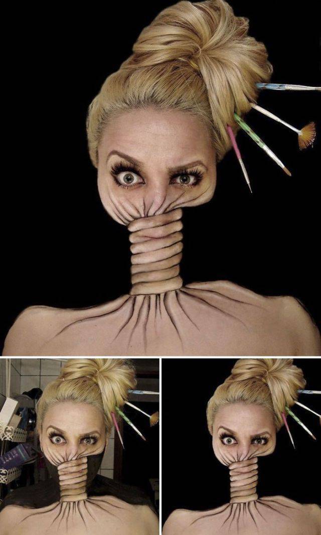 Невероятные образы на лице визажиста и художника Инес Куш