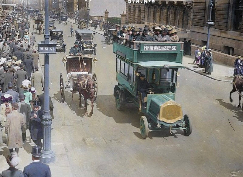 Раскрашенные снимки Нью-Йорка 1920-х годов