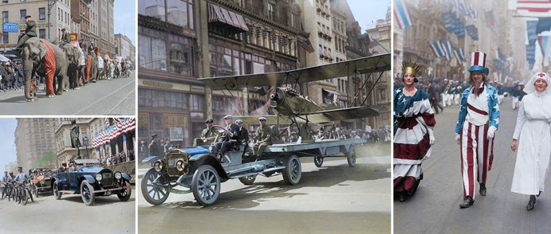 Раскрашенные снимки Нью-Йорка 1920-х годов