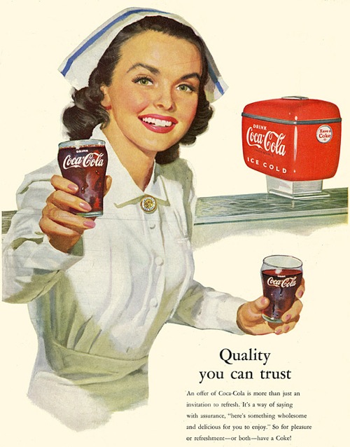 Винтажная реклама Coca-Cola с медсестрами (11 фото) Винтажная реклама Coca-Cola с медсестрами (11 фото)