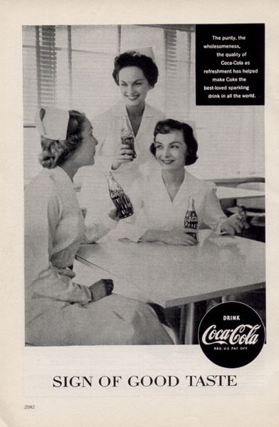 Винтажная реклама Coca-Cola с медсестрами (11 фото) Винтажная реклама Coca-Cola с медсестрами (11 фото)
