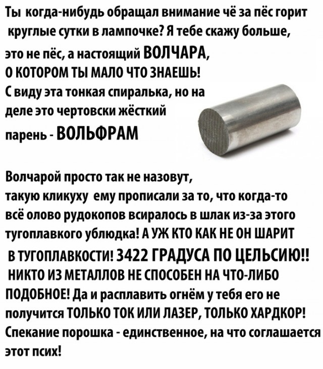 Вольфрам - настоящий волк в мире химии