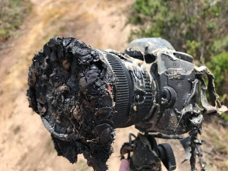 Фотограф слишком близко подошел к месту, откуда стартовала ракета