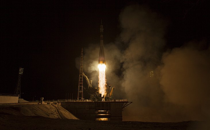 Старт космического корабля «Союз ТМА-08М» с Байконура Старт космического корабля «Союз ТМА-08М» с Байконура