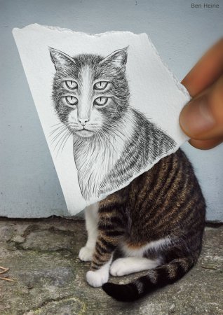 Ben Heine перенесет нас из реального мира в мир карандаша