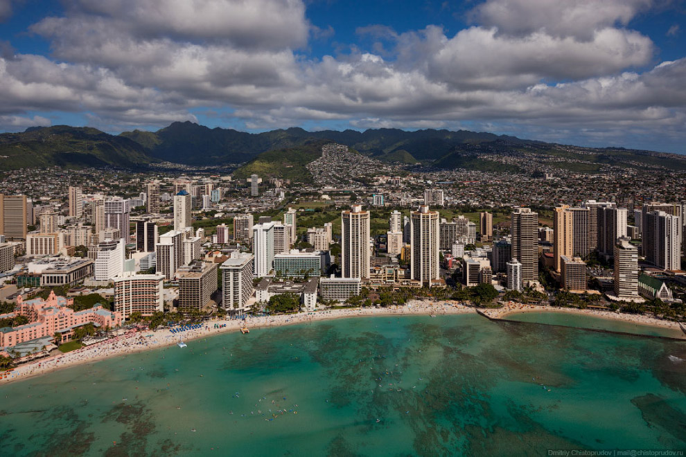 Полет над Гавайями. Остров Оаху Полет над Гавайями. Остров Оаху