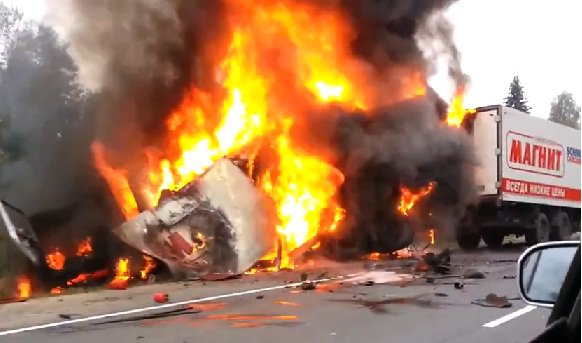 Подборка аварий с пожарами ч. 1