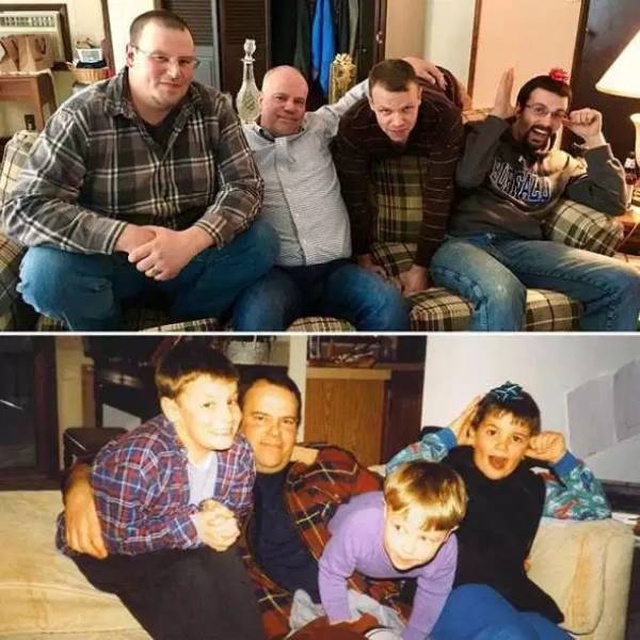 Люди воссоздают свои старые фотографии