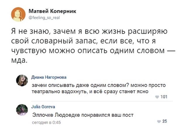 Комментарии и высказывания из социальных сетей