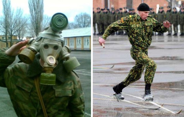 Беспощадная уборка территории в военной части