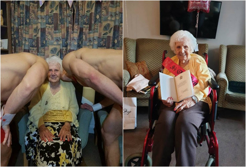 Бабушка из британского дома престарелых отметила 100-летие со стриптизерами