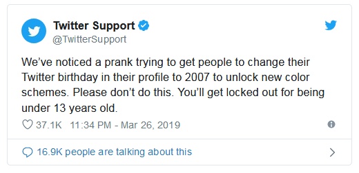 После флешмоба в Twitter со сменой даты рождения, множество аккаунтов были заблокированы После флешмоба в Twitter со сменой даты рождения, множество аккаунтов были заблокированы
