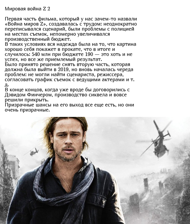 Фильмы, которые были анонсированы, но так и не были сняты