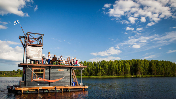 Финская сауна на воде Финская сауна на воде