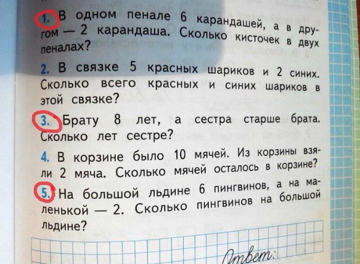 Неадекватные задания из школьных учебников Неадекватные задания из школьных учебников