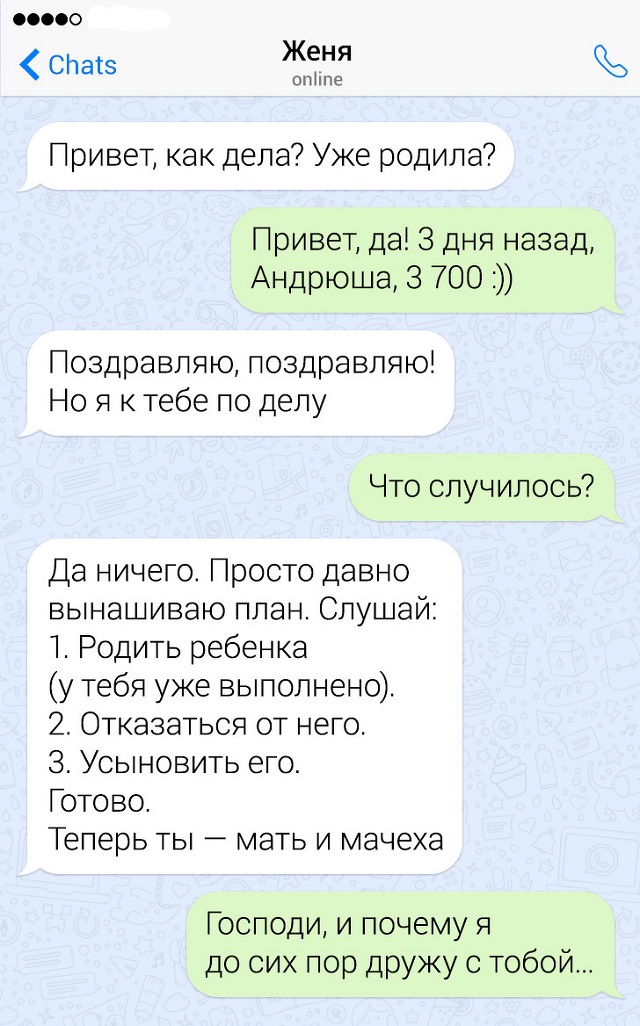 Подборка игривых и остроумных переписок