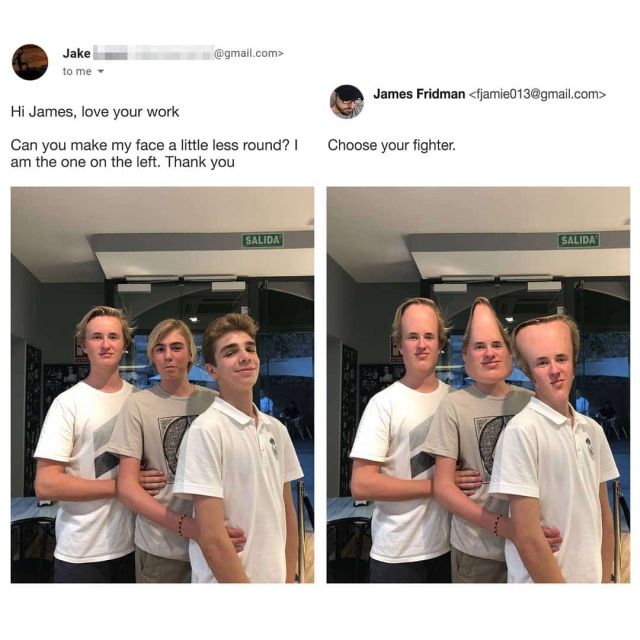 Фотошоп-мастер, который слишком буквально выполняет просьбы клиентов Фотошоп-мастер, который слишком буквально выполняет просьбы клиентов