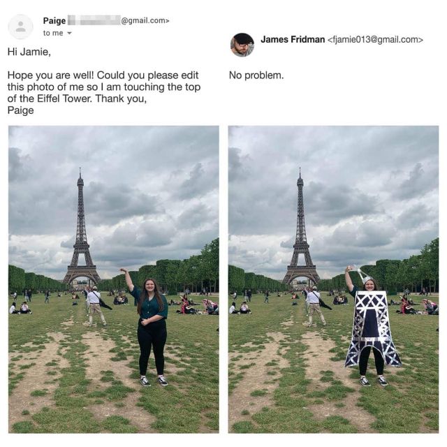 Фотошоп-мастер, который слишком буквально выполняет просьбы клиентов Фотошоп-мастер, который слишком буквально выполняет просьбы клиентов