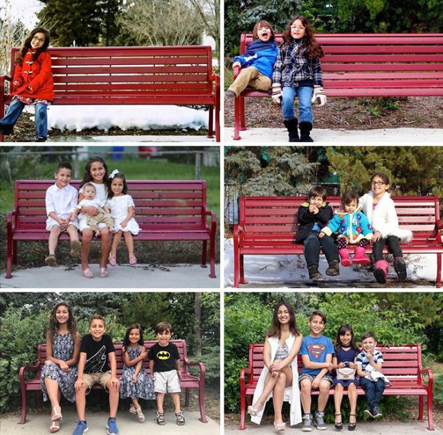 Мужчина делает одинаковые фото с дочерью с 2007 года и за 12 лет он ни капли не постарел